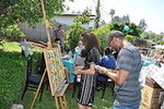 Guests playing the match the celebrity baby game 