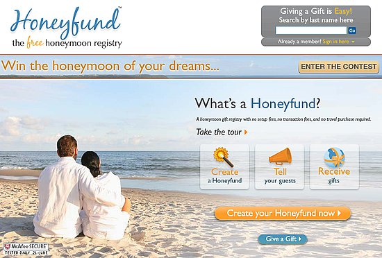 Set Up a Honeymoon Registry