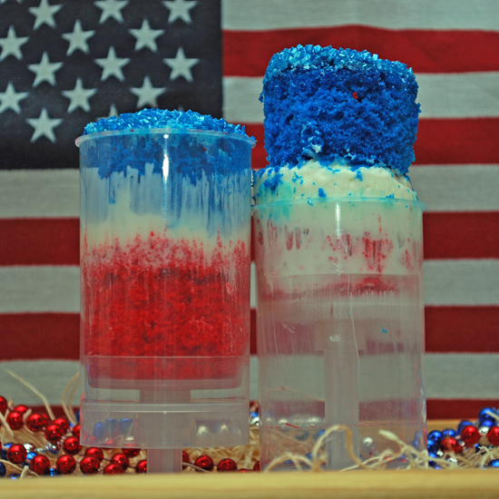 Red, White, and Blue Cake Push-Ups