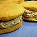 Frozen peanut butter and chocolate sandwiches