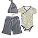 Petunia Pickle Bottom "Social" Hat, Bodysuit & Pants Set