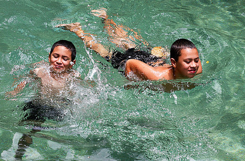 Swimming builds social skills. Swimming builds social skills.