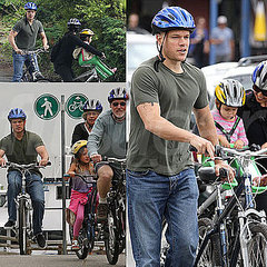 Matt Damon Bike Riding With His Family Pictures Matt Damon Bike Riding With His Family Pictures