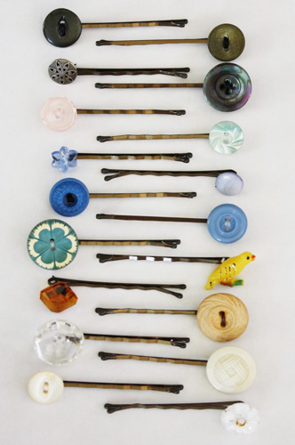 Button Hair Pins Button Hair Pins