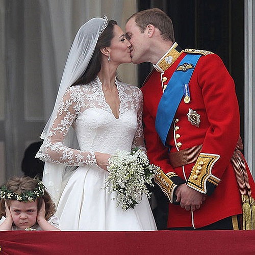 Kate Middleton and Prince William took to the balcony of Buckingham Palace for their first public kiss following their grand Westminster Abbey ceremony in April 2011.
Kate Middleton and Prince William took to the balcony of Buckingham Palace for their first public kiss following their grand Westminster Abbey ceremony in April 2011.