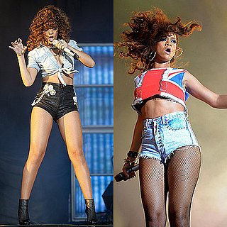 Rihanna Wears Hot Pants During Concert