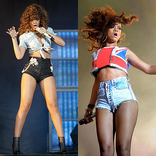 Rihanna Wears Hot Pants During Concert