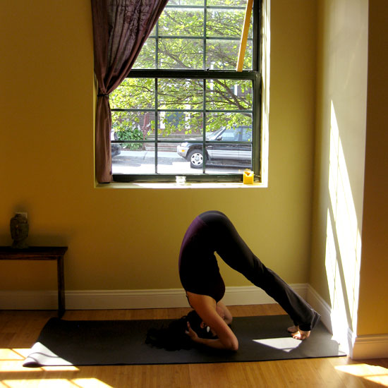 Bound Headstand Prep: Straight Legs