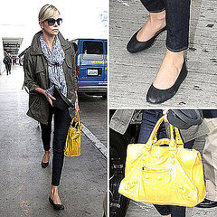 Charlize Theron Carrying a Yellow Balenciaga Bag Charlize Theron Carrying a Yellow Balenciaga Bag