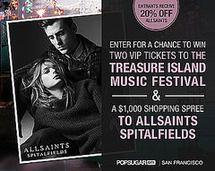 Win Two VIP Tickets to the Treasure Island Music Festival and a $1,000 Shopping Spree to ALLSAINTS SPITALFIELDS