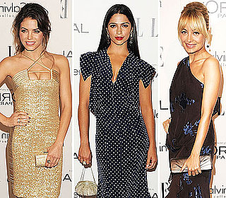 Camila Alves Holding Metallic Clutch