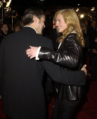 Julia Roberts shared a laugh with George Clooney at the 2001 premiere of Ocean's Eleven.
Julia Roberts shared a laugh with George Clooney at the 2001 premiere of Ocean's Eleven.