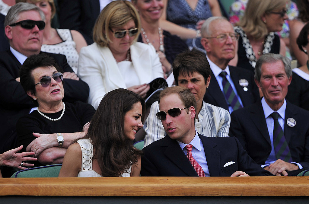 Kate smiled at Will, who looked handsome in sunglasses, as they took in a Wimbledon match in June 2011.
Kate smiled at Will, who looked handsome in sunglasses, as they took in a Wimbledon match in June 2011.