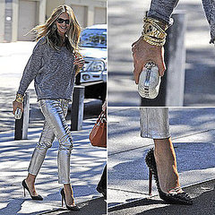 Elle Macpherson Wearing Metallic Pants Elle Macpherson Wearing Metallic Pants