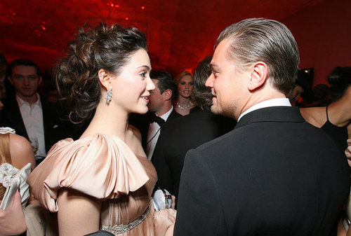 Leonardo DiCaprio shared a seemingly flirtatious moment with Emmy Rossum at the Vanity Fair Oscars afterparty in 2007.
Leonardo DiCaprio shared a seemingly flirtatious moment with Emmy Rossum at the Vanity Fair Oscars afterparty in 2007.