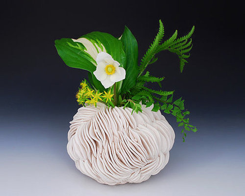 Textured Pottery Vase White by WhiteEarthStudio on Etsy