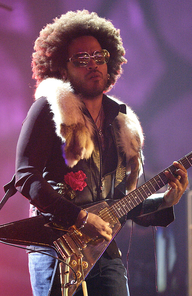 Lenny Kravitz sported an Afro while performing in 2002.
Lenny Kravitz sported an Afro while performing in 2002.