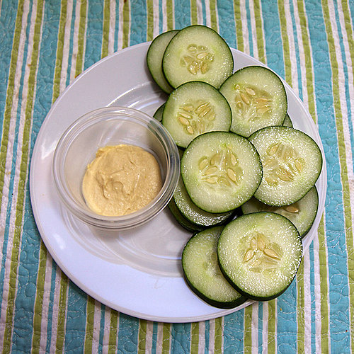 Hummus and Cucumber Slices Hummus and Cucumber Slices