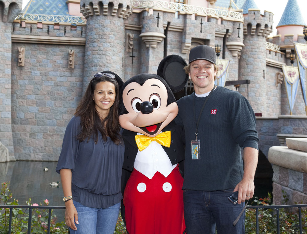 Matt and Luciana Damon posed for a picture with Mickey Mouse in April 2011.
Matt and Luciana Damon posed for a picture with Mickey Mouse in April 2011.