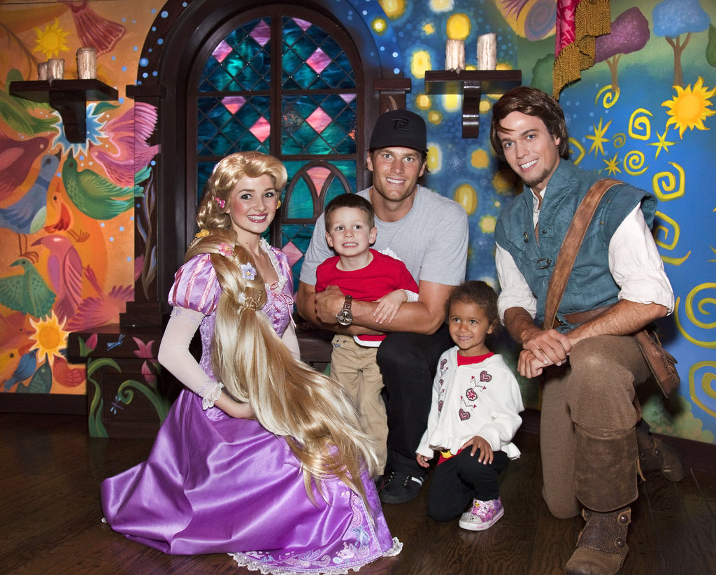 Tom Brady and his son Jack posed with Disney characters at the park in April 2011.
Tom Brady and his son Jack posed with Disney characters at the park in April 2011.