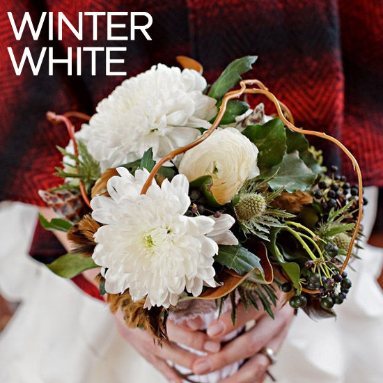 winter wedding ideas for white green and brown