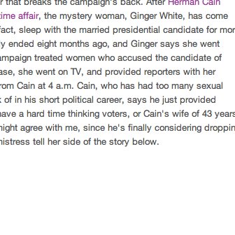 Herman Cain's Mistress Interview