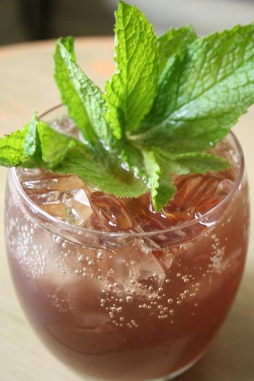 Ginger, Mint, and Pomegranate Vodka Cocktail