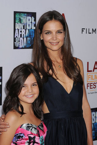Katie Holmes flashed a smile with her Don't Be Afraid of the Dark costar, Bailee Madison, at a screening for the film in June 2011.
Katie Holmes flashed a smile with her Don't Be Afraid of the Dark costar, Bailee Madison, at a screening for the film in June 2011.