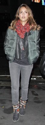 Jessica Alba in Navajo Cobra Society Boots, Proenza Schouler