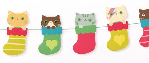 Free Printable "Kittens in Socks" Garland Free Printable "Kittens in Socks" Garland