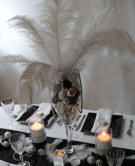 Dramatic feathery black and white