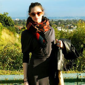Black Maxi Skirt and Colorful Scarf Street Style