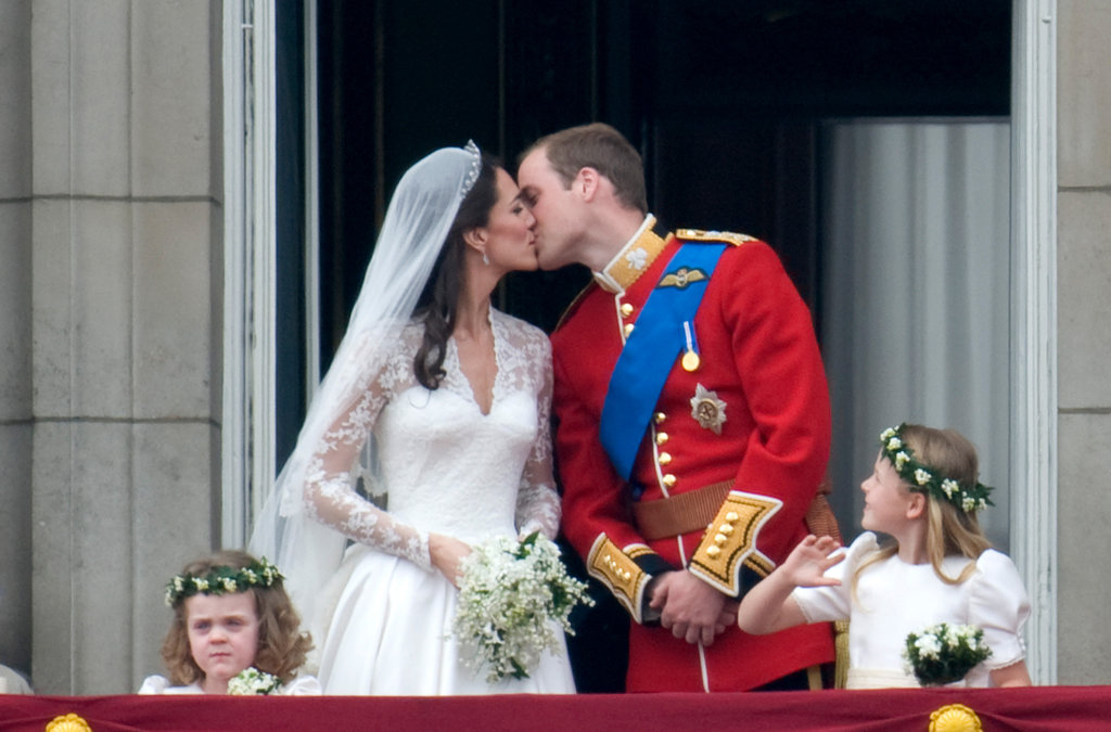 In April 2011, Kate and William shared a kiss on the balcony at Buckingham Palace.
In April 2011, Kate and William shared a kiss on the balcony at Buckingham Palace.
