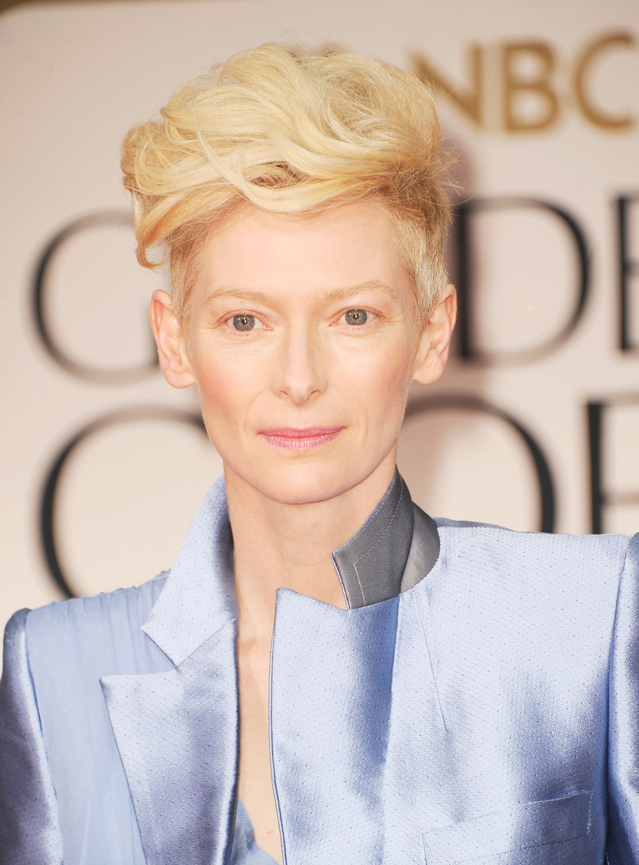 Tilda Swinton at the Golden Globes. Tilda Swinton at the Golden Globes.