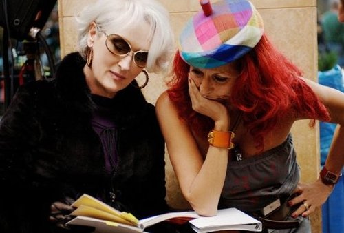 With Patricia Field on the set of The Devil Wears Prada in 2006.
With Patricia Field on the set of The Devil Wears Prada in 2006.