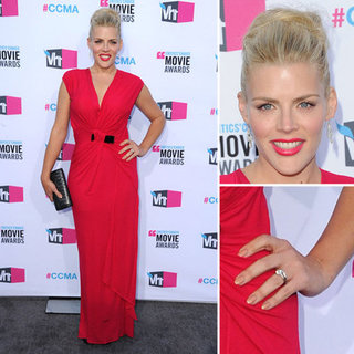 Pictures of Busy Phillips at the 2012 Critics' Choice Awards in a Pink Red Dress