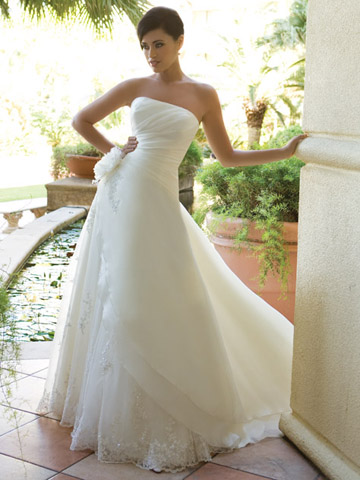 Simple Strapless Wedding Dress