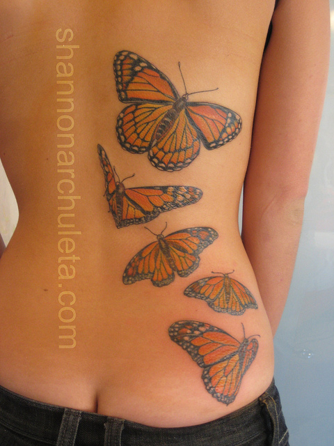 Tribal with Butterfly Tattoos rib tattoos latin