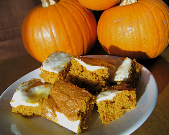 Pumpkin-Carrot Bars With Cream Cheese Frosting