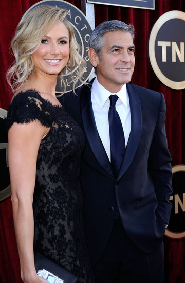 George Clooney and Stacy Keibler in Marchesa Pictures at 2012 SAG Awards