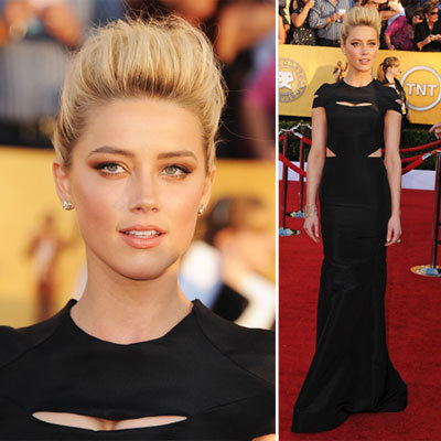 Amber Heard Wears Sexy Cut-Out Zac Posen Dress on the Red Carpet at the 2012 SAG Awards