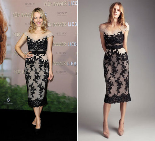 Rachel McAdams Wears Collette Dinnigan and Lover on the Promo Tour for The Vow