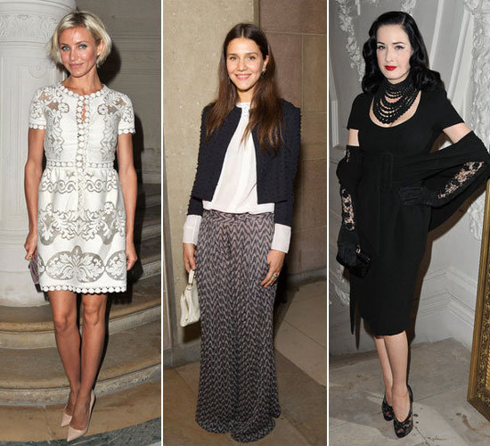 Cameron Diaz, Anna Dello Russo, Dita Von Teese and Margherita Missoni Sit Front Row at 2012 Paris Couture Fashion Week