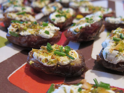 Goat-Cheese- and Pistachio-Stuffed Dates Goat-Cheese- and Pistachio-Stuffed Dates