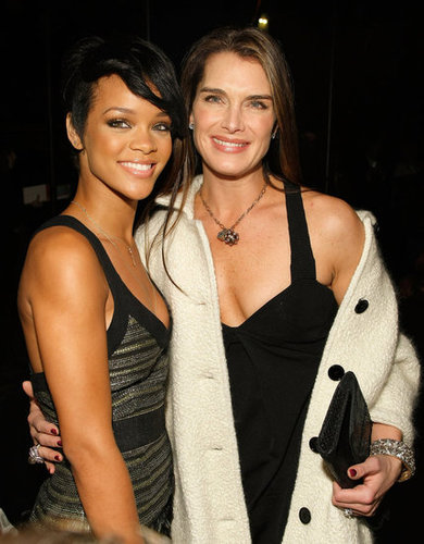 Rihanna and Brooke Shields posed together at Proenza Schouler's show in February 2007.
Rihanna and Brooke Shields posed together at Proenza Schouler's show in February 2007.