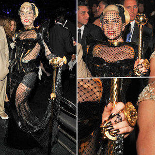 Lady Gaga In Versace Netting, Bustier and Sceptor at the 2012 Grammys: Do You Like It?