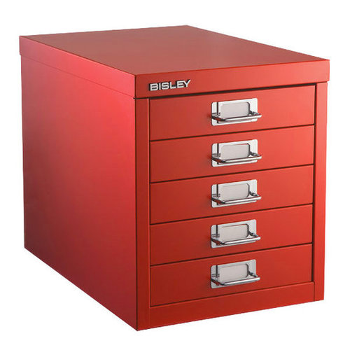Bisley® 5-Drawer Cabinet Red