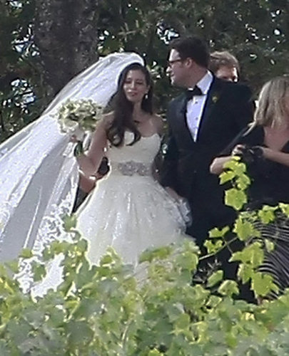 Seth Rogen and Lauren Miller traveled to Napa, CA, for their October 2011 nuptials.
Seth Rogen and Lauren Miller traveled to Napa, CA, for their October 2011 nuptials.