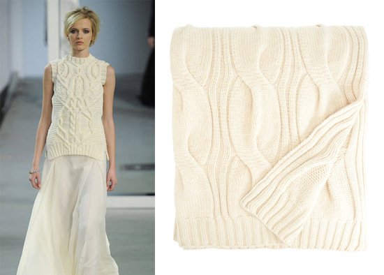 Cable Knit Sweater = Cable Knit Throw