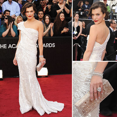 Milla Jovovich at Oscars 2012